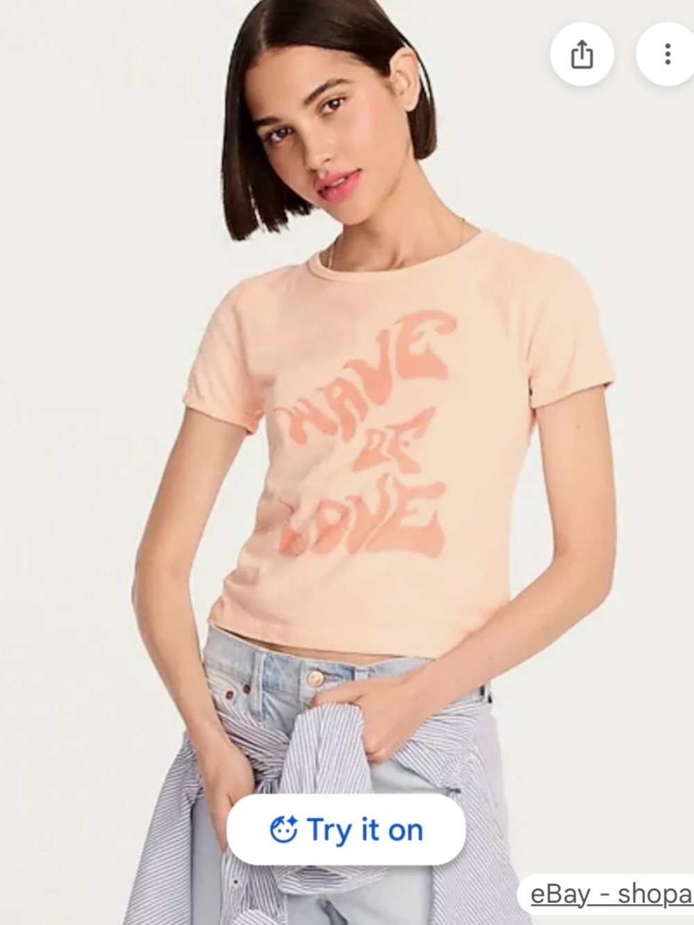 J. Crew Peach-Pink Graphic Tee